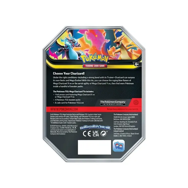 (Preorder) Pokemon TCG ME2 Phantasmal Flames Mega Charizard X ex Tin TCG Shops